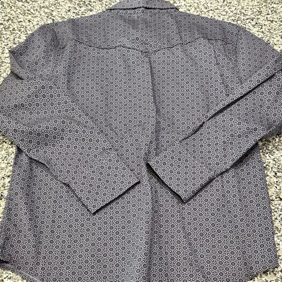 Rodeo Clothing Co Geometric Western Pearl Snap Button Shirt Men Blue Cowboy XXL - Picture 3 of 4